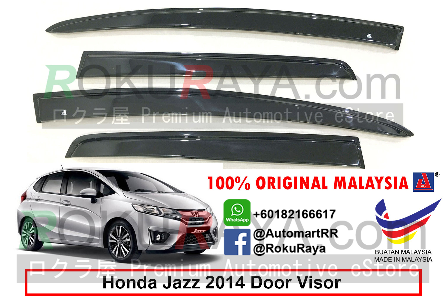 Honda Jazz ( 3rd Gen ) 2013 AG Door Visor Air Press Wind Deflector